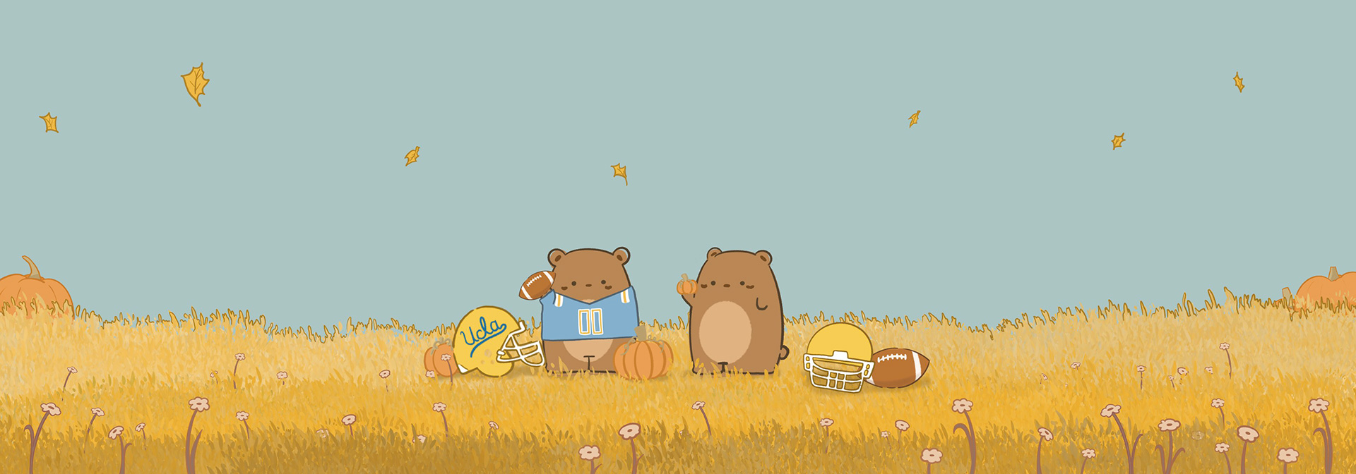 UCLA Bruins in fall header graphic